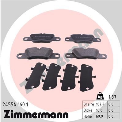 Brake Pad Set, disc brake ZIMMERMANN 24554.160.1