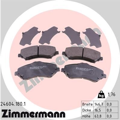 ZIMMERMANN 24604.180.1 Brake Pad Set, disc brake