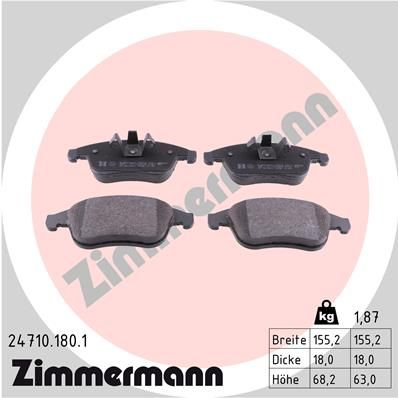 ZIMMERMANN 24710.180.1 Brake Pad Set, disc brake