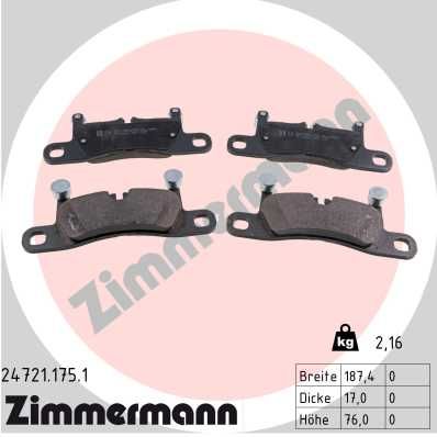 Brake Pad Set, disc brake ZIMMERMANN 24721.175.1