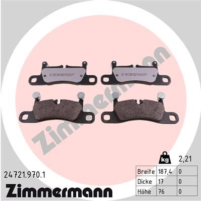 Brake Pad Set, disc brake ZIMMERMANN 24721.970.1
