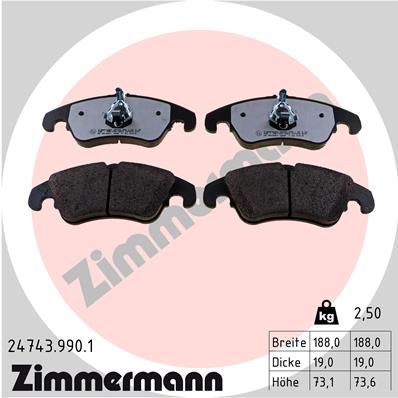 ZIMMERMANN 24743.990.1 Brake Pad Set, disc brake
