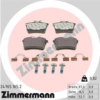Brake Pad Set, disc brake ZIMMERMANN 24765.165.2