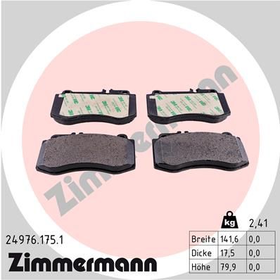 Brake Pad Set, disc brake ZIMMERMANN 24976.175.1