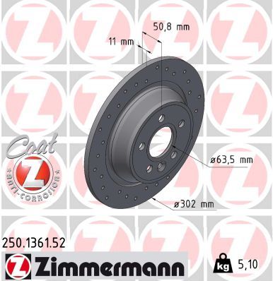ZIMMERMANN 250.1361.52 Brake Disc