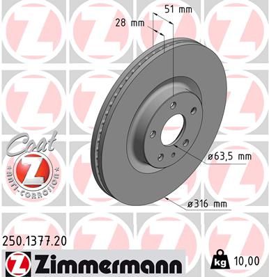 ZIMMERMANN 250.1377.20 Brake Disc