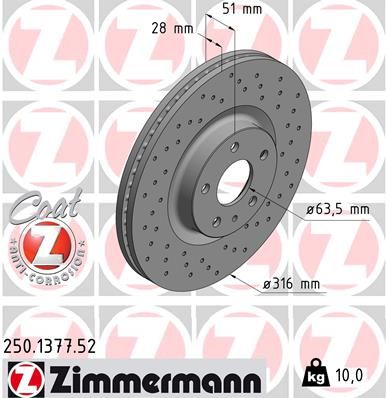 ZIMMERMANN 250.1377.52 Brake Disc