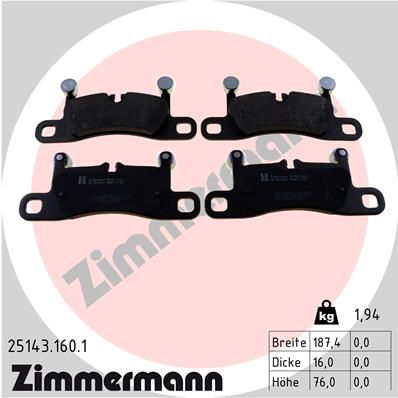 ZIMMERMANN 25143.160.1 Brake Pad Set, disc brake