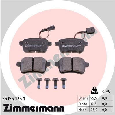 Brake Pad Set, disc brake ZIMMERMANN 25156.175.1