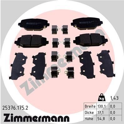 Brake Pad Set, disc brake ZIMMERMANN 25376.175.2