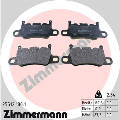 ZIMMERMANN 25512.180.1 Brake Pad Set, disc brake