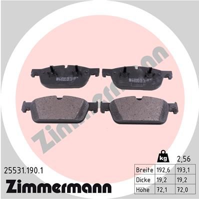 ZIMMERMANN 25531.190.1 Brake Pad Set, disc brake