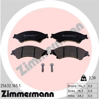 Brake Pad Set, disc brake ZIMMERMANN 25632.165.1