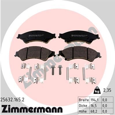 ZIMMERMANN 25632.165.2 Brake Pad Set, disc brake