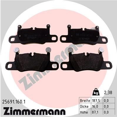 Brake Pad Set, disc brake ZIMMERMANN 25691.160.1