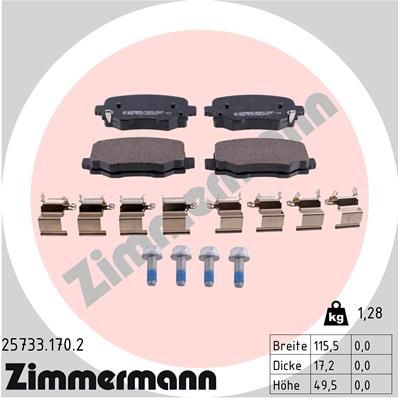 Brake Pad Set, disc brake ZIMMERMANN 25733.170.2