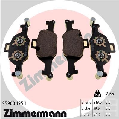 ZIMMERMANN 25900.195.1 Brake Pad Set, disc brake