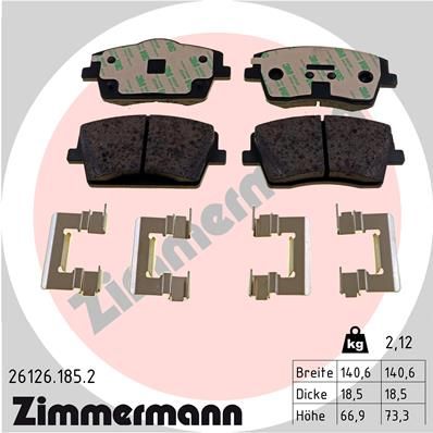 Brake Pad Set, disc brake ZIMMERMANN 26126.185.2