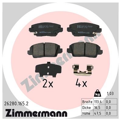 Brake Pad Set, disc brake ZIMMERMANN 26280.165.2