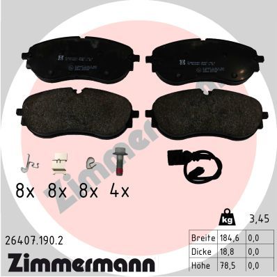 Brake Pad Set, disc brake ZIMMERMANN 26407.190.2