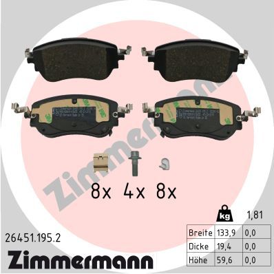 ZIMMERMANN 26451.195.2 Brake Pad Set, disc brake
