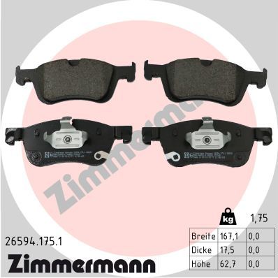 ZIMMERMANN 26594.175.1 Brake Pad Set, disc brake
