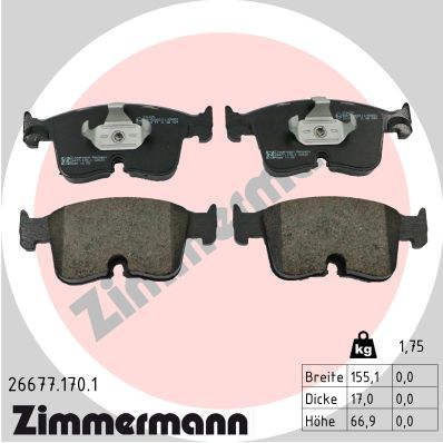 Brake Pad Set, disc brake ZIMMERMANN 26677.170.1
