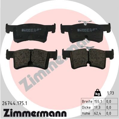 Brake Pad Set, disc brake ZIMMERMANN 26744.175.1