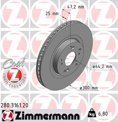 Brake Disc ZIMMERMANN 280.3161.20