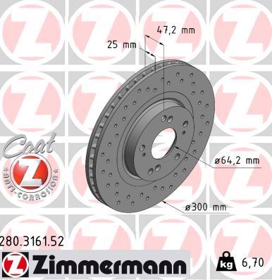 Brake Disc ZIMMERMANN 280.3161.52