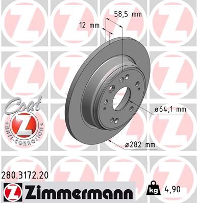 ZIMMERMANN 280.3172.20 Brake Disc