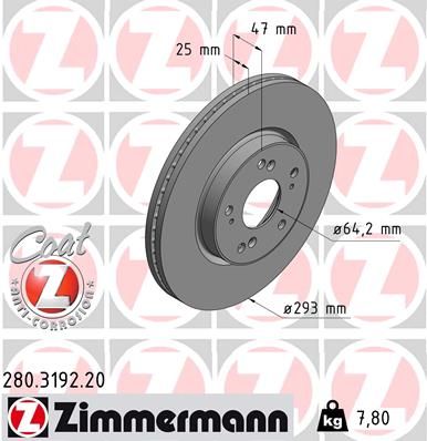 Brake Disc ZIMMERMANN 280.3192.20