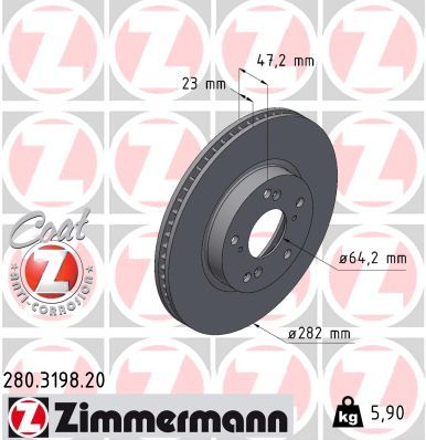 Brake Disc ZIMMERMANN 280.3198.20