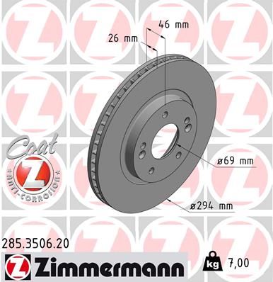 ZIMMERMANN 285.3506.20 Brake Disc