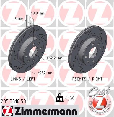 Brake Disc ZIMMERMANN 285.3510.53