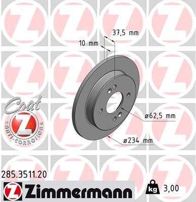 ZIMMERMANN 285.3511.20 Brake Disc