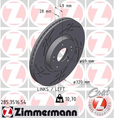 ZIMMERMANN 285.3516.54 Brake Disc