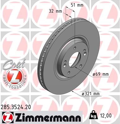 Brake Disc ZIMMERMANN 285.3524.20