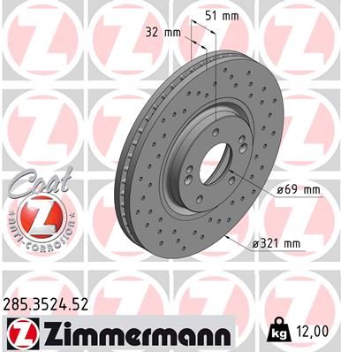 Brake Disc ZIMMERMANN 285.3524.52
