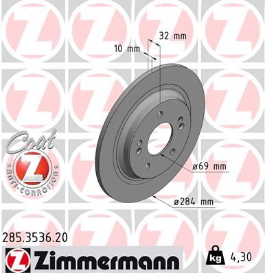ZIMMERMANN 285.3536.20 Brake Disc