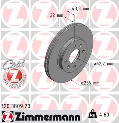 ZIMMERMANN 320.3809.20 Brake Disc
