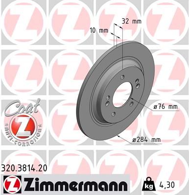 ZIMMERMANN 320.3814.20 Brake Disc