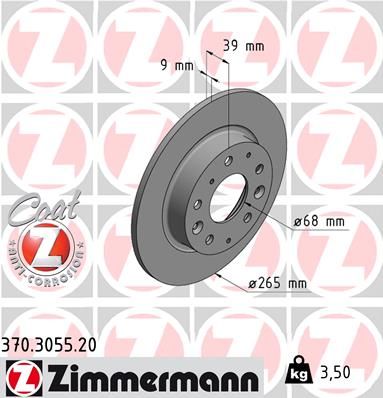 Brake Disc ZIMMERMANN 370.3055.20