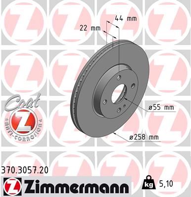 ZIMMERMANN 370.3057.20 Brake Disc