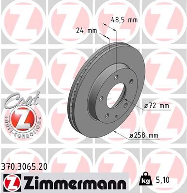 ZIMMERMANN 370.3065.20 Brake Disc