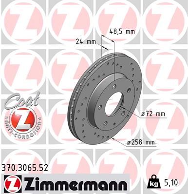 ZIMMERMANN 370.3065.52 Brake Disc