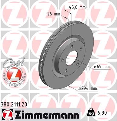 ZIMMERMANN 380.2111.20 Brake Disc
