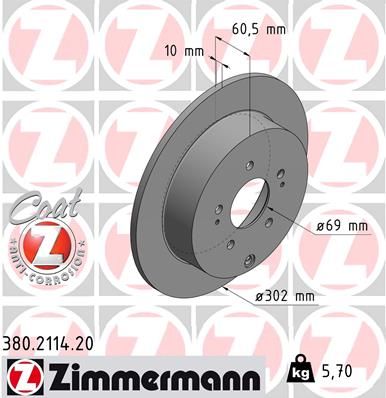ZIMMERMANN 380.2114.20 Brake Disc