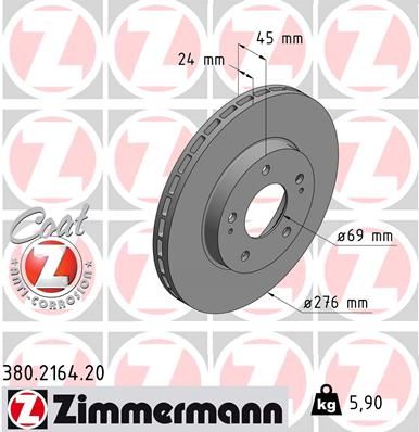 ZIMMERMANN 380.2164.20 Brake Disc