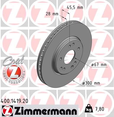 ZIMMERMANN 400.1419.20 Brake Disc